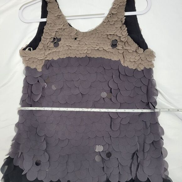 HALE BOB dress gray‎ black circle sequin layered ombre shift S - Picture 9 of 9